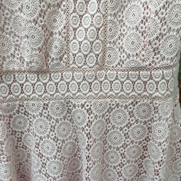 Charter Club Lace Fit and Flare‎ Dress Lace Pastel Powder Pink Feminine Dress XL - Picture 5 of 7